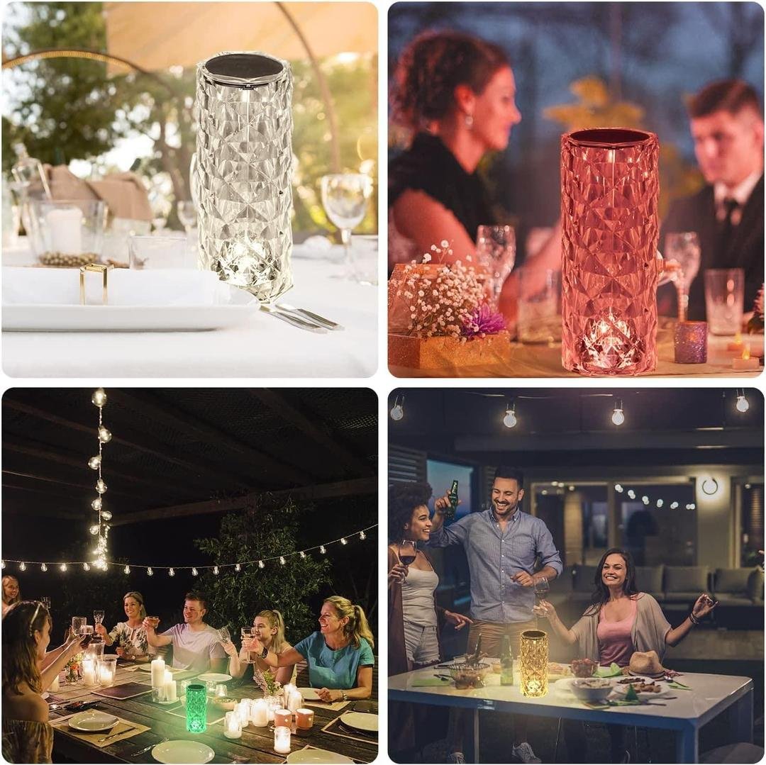 Rechargeable LED Table Lamp – 16 RGB Colors with Remote Control, White ABS