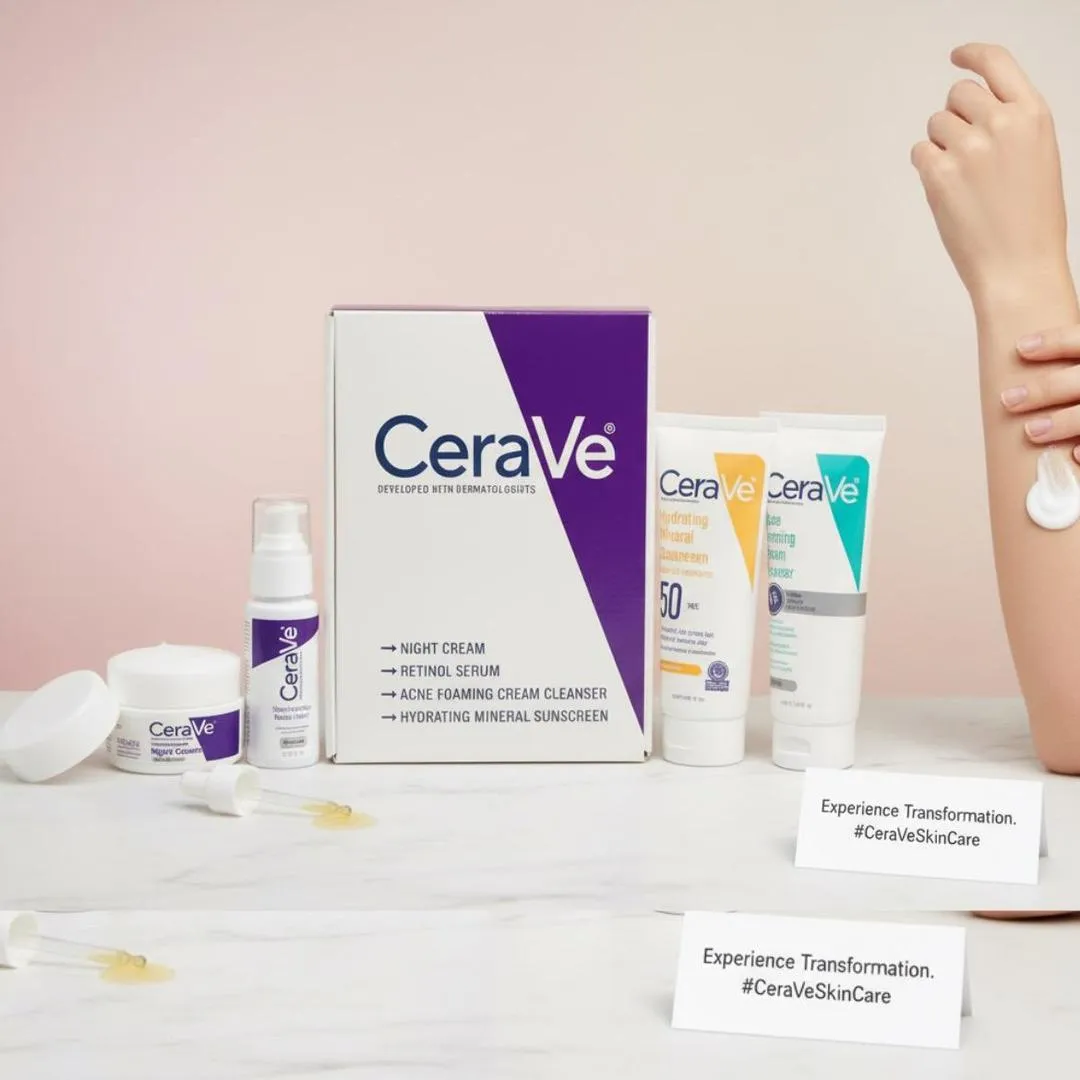 CeraVe Facial Kit 50ml – Brightening, Acne Scar & Deep Cleansing Cream